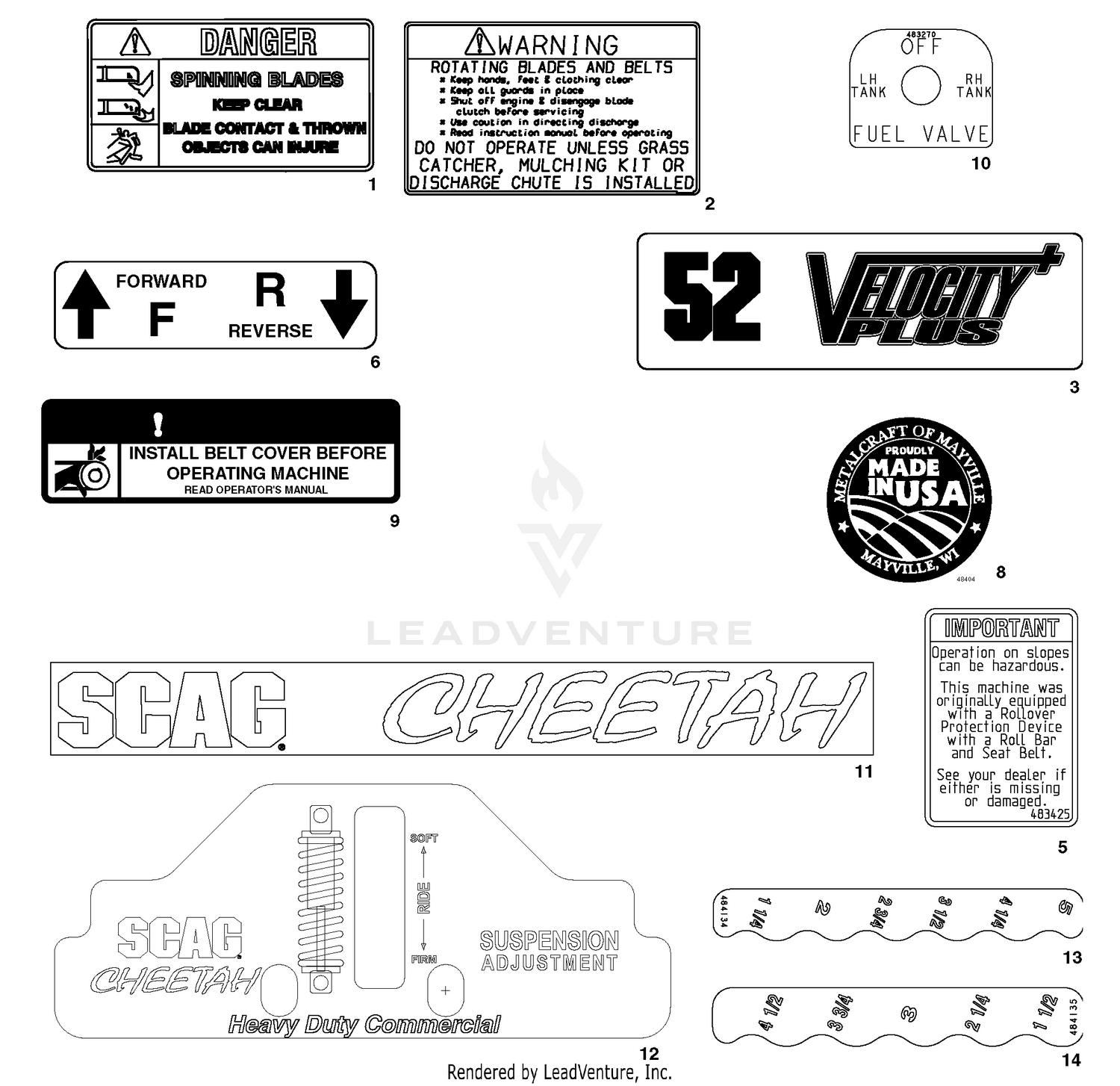Replacement Decals And Information Plates
