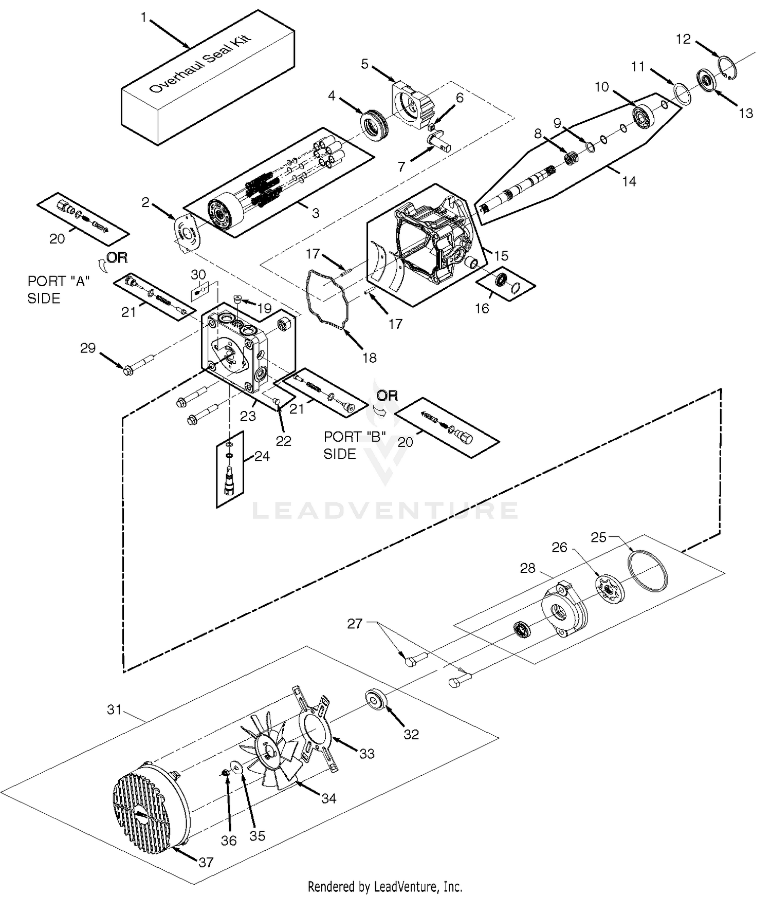 BDP - 16A  Hydraulic Pump Assembly With Cooling Fan