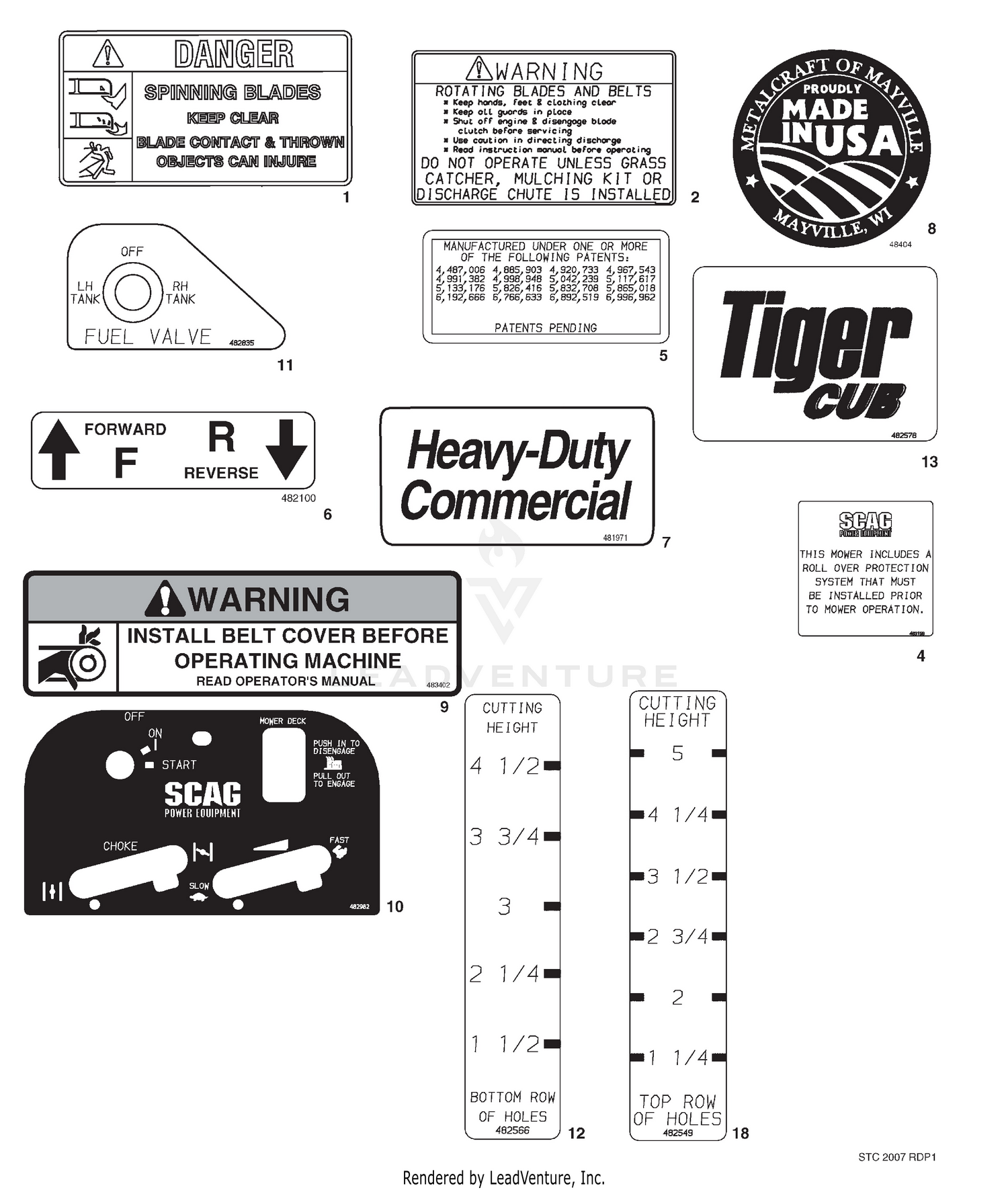 Replacement Decals And Information Plates
