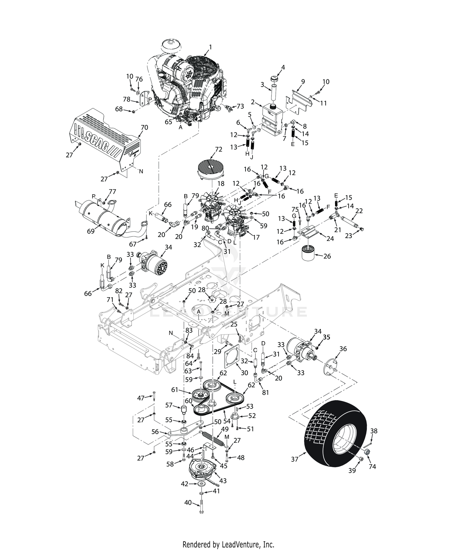 SVRII-37BV-EFI / 40BV-EFI HYDRAULICS AND ENGINE COMPONENTS