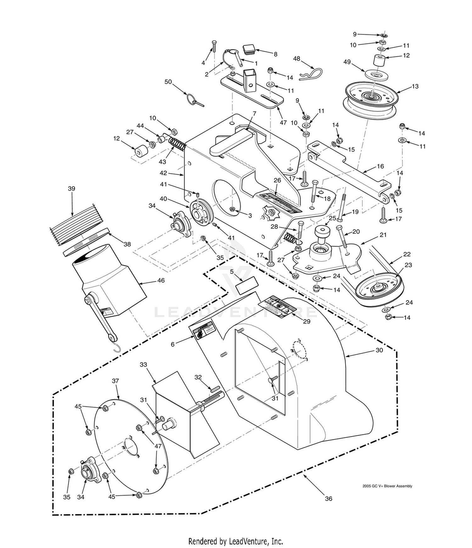 STT-61" / STTII-61" & SCZ-61" / SCZII-61" BLOWER HOUSING ASSEMBLY