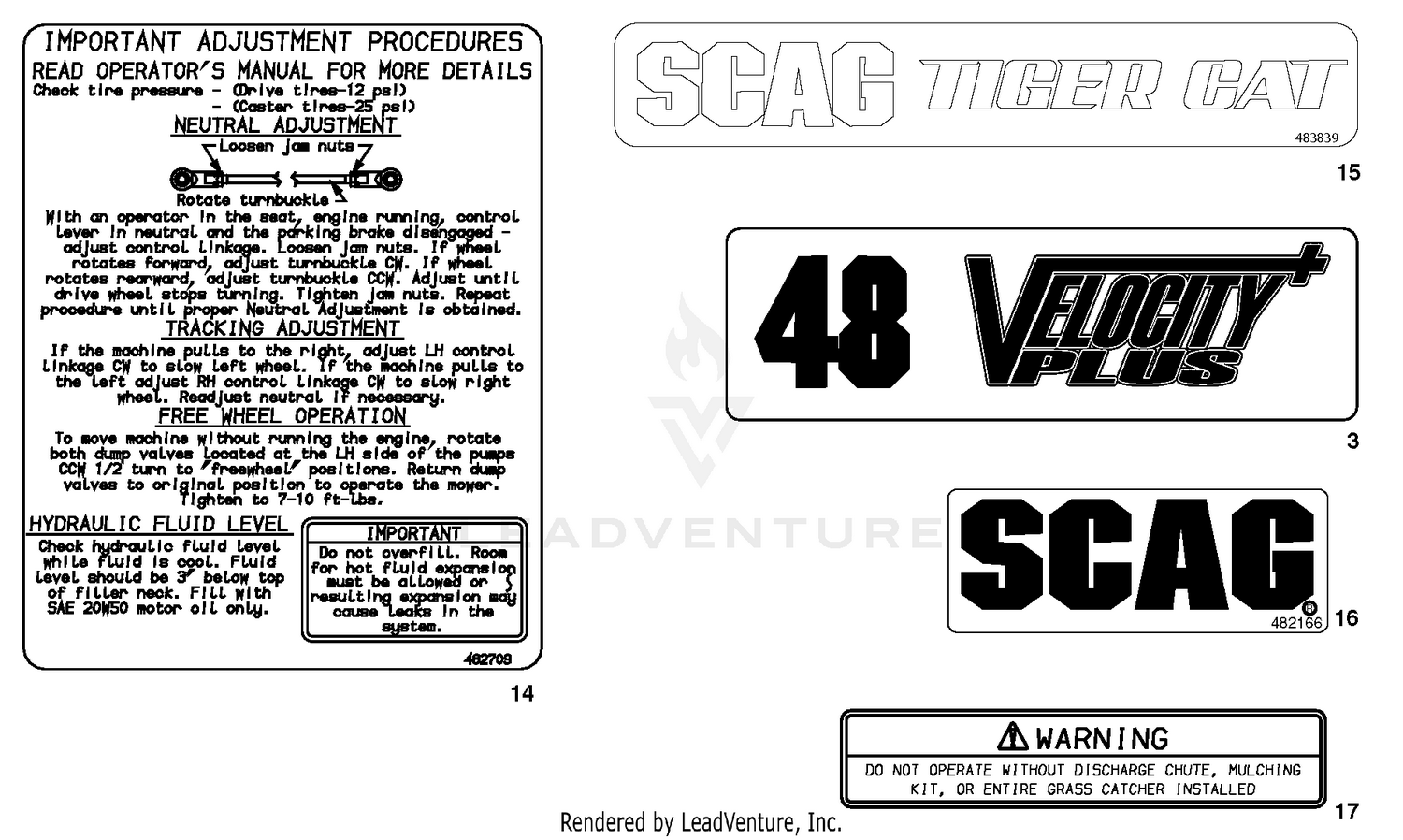 Replacement Decals And Information Plates - Part 1
