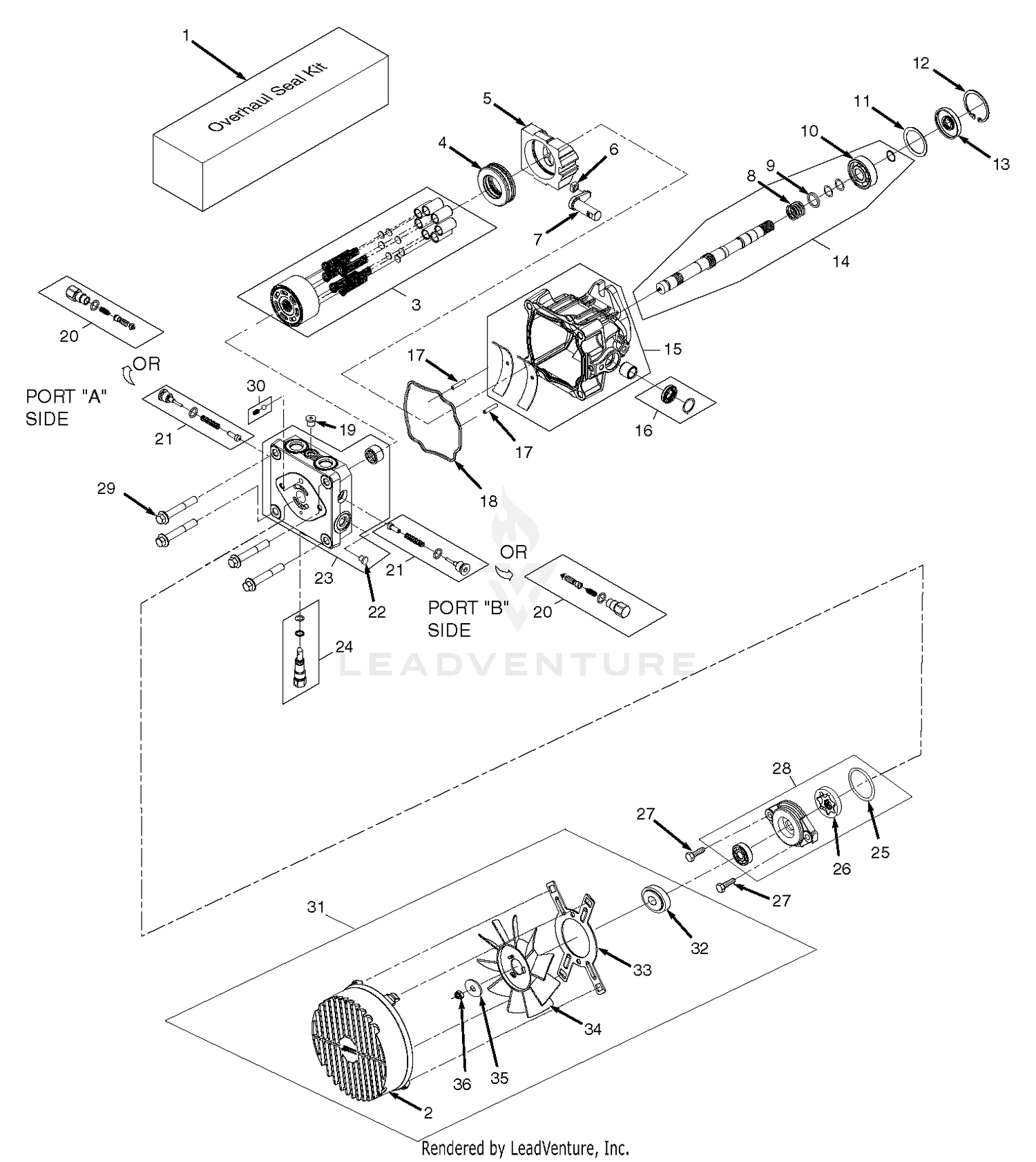 BDP-16A Hydraulic Pump Assembly With Cooling Fan