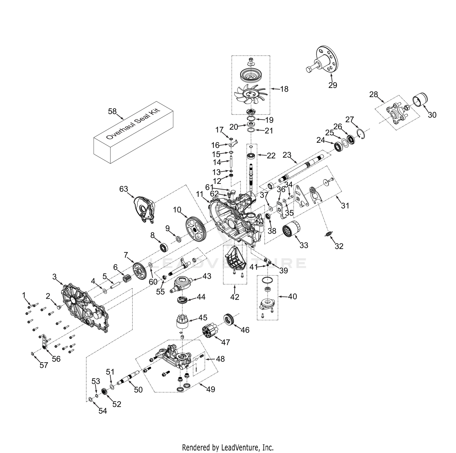 HYDRO-GEAR TRANSAXLE (ZT-2800 36"/42")