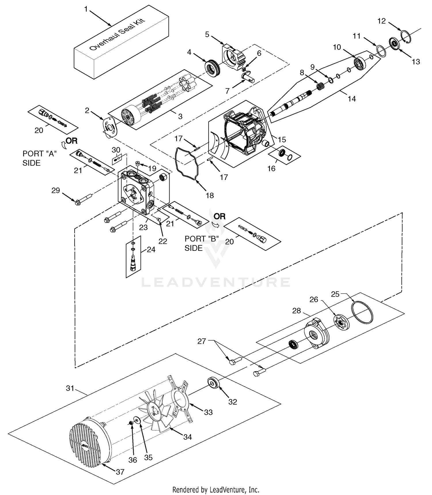 BDP-16A Hydraulic Pump Assembly With Cooling Fan