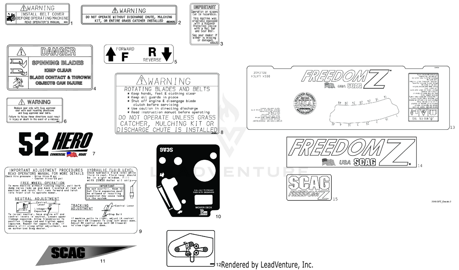REPLACEMENT DECALS AND INFORMATION PLATES