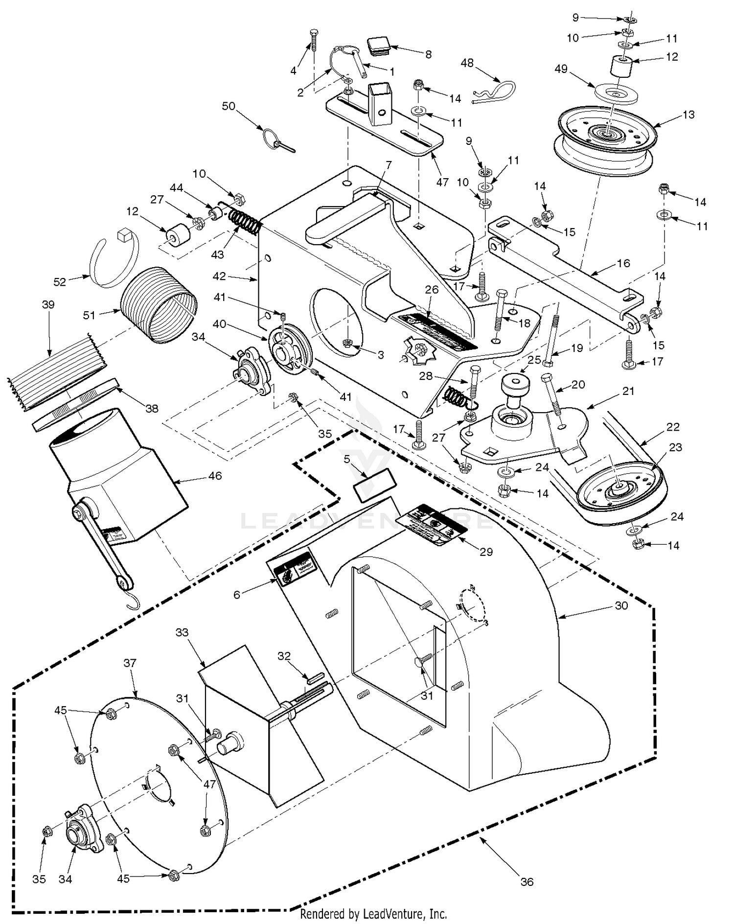GC 48" & 52" Blower Housing Assembly