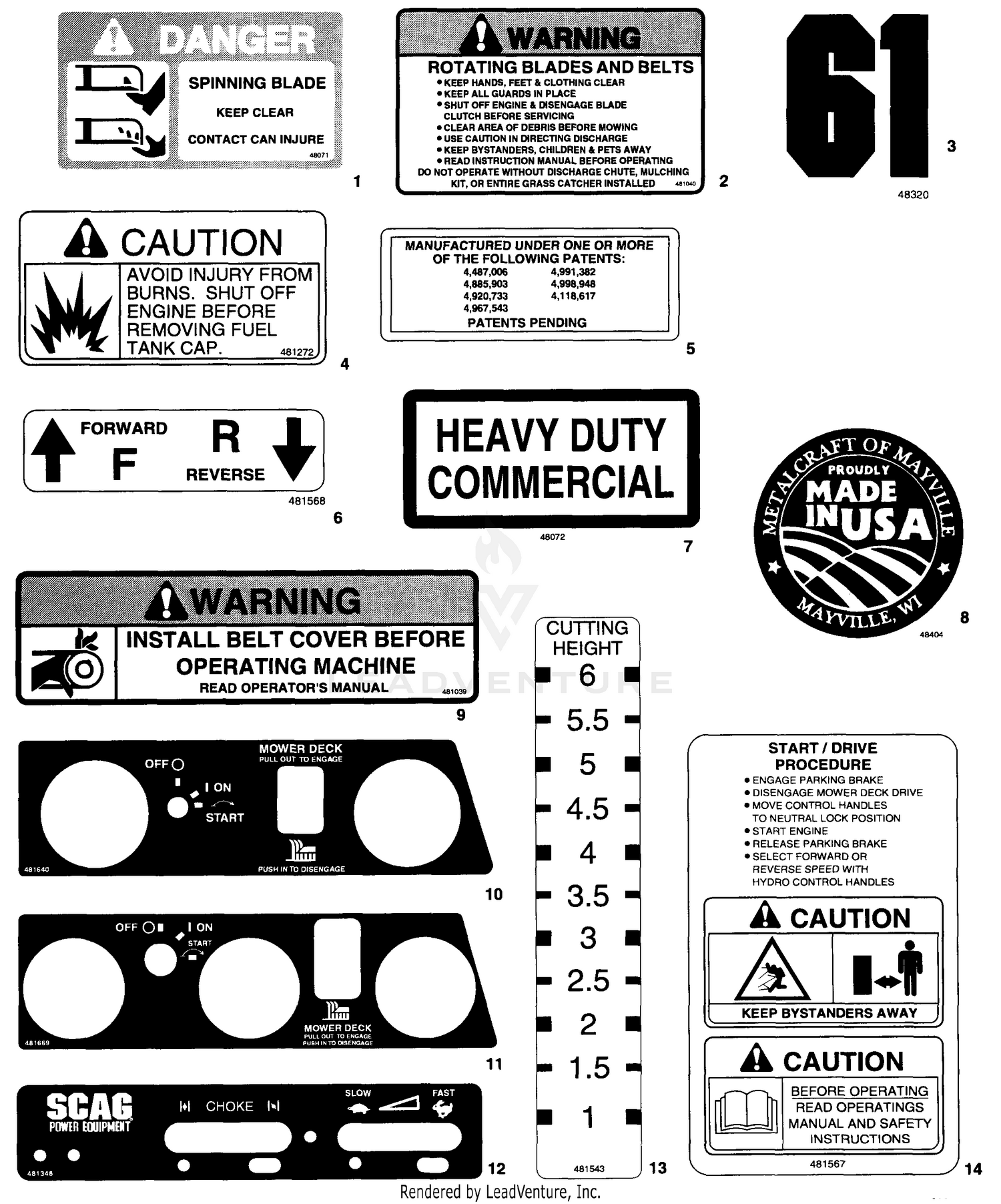 Replacement Decals And Information Plates I