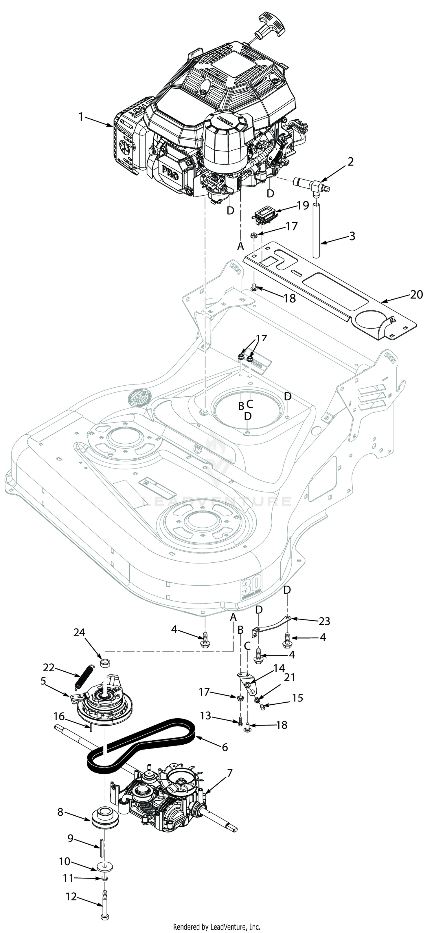 ENGINE AND ATTACHING PARTS