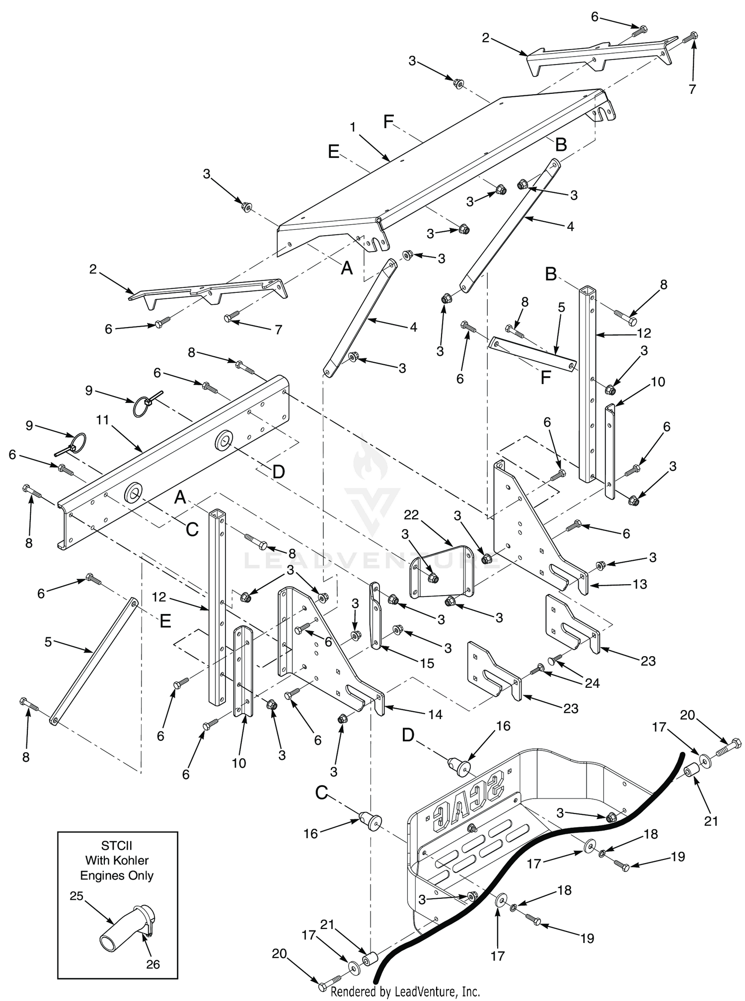 SCZ 48"/52"STCII 48"/52"/61" HOPPER SUPPORT COMPONENTS