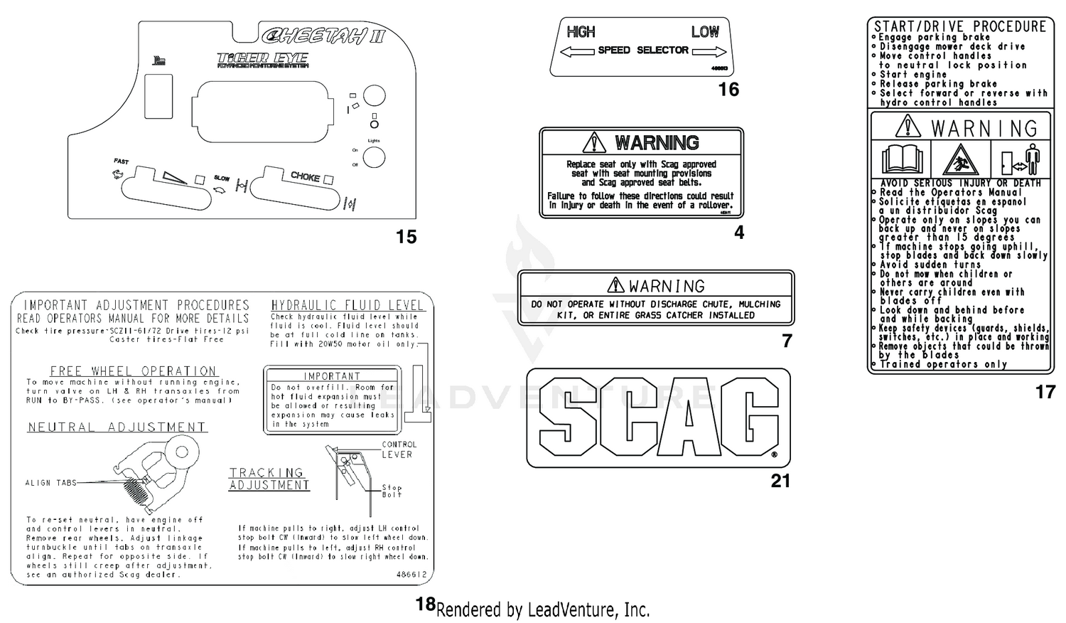 REPLACEMENT DECALS AND INFORMATION PLATES II