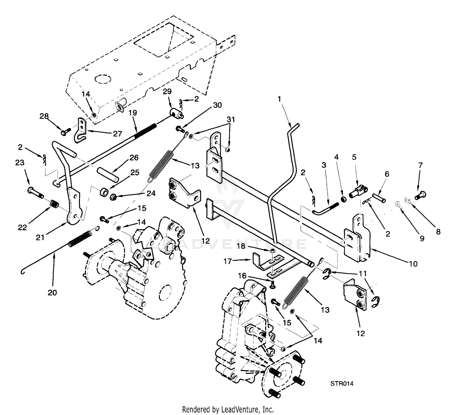 Parking Brake And Dump Valve Linkages