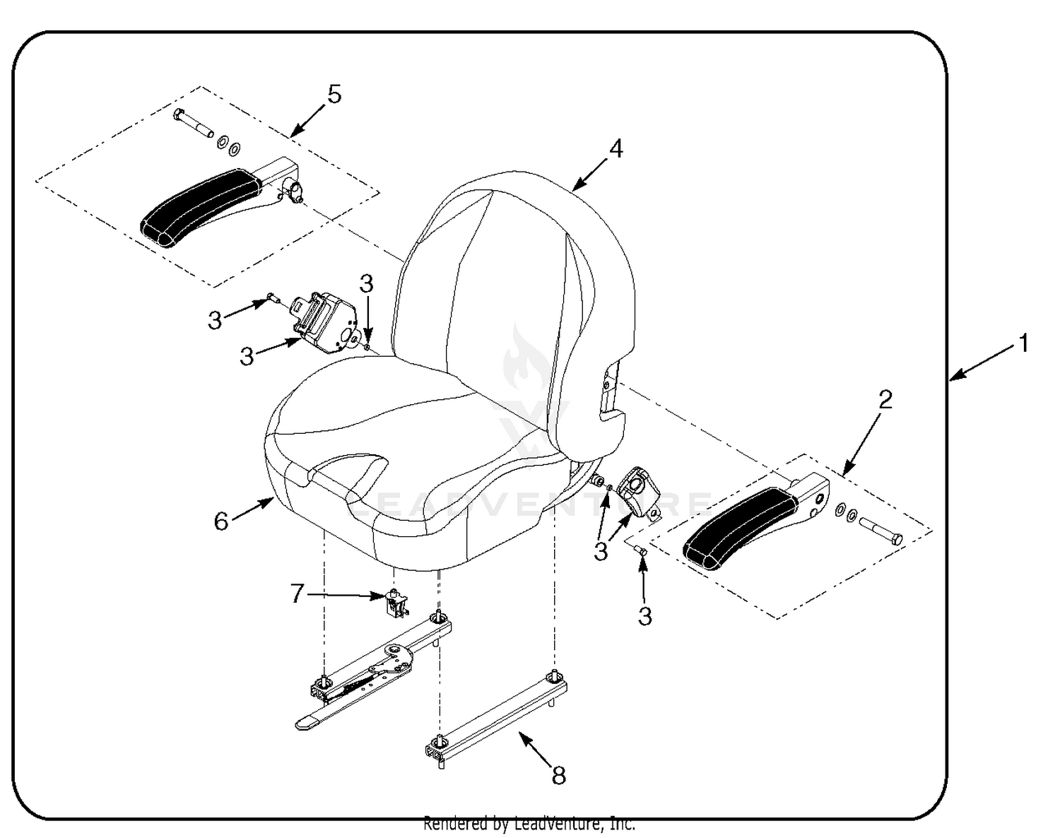 STC Soft Ride Seat W/Black Armrests