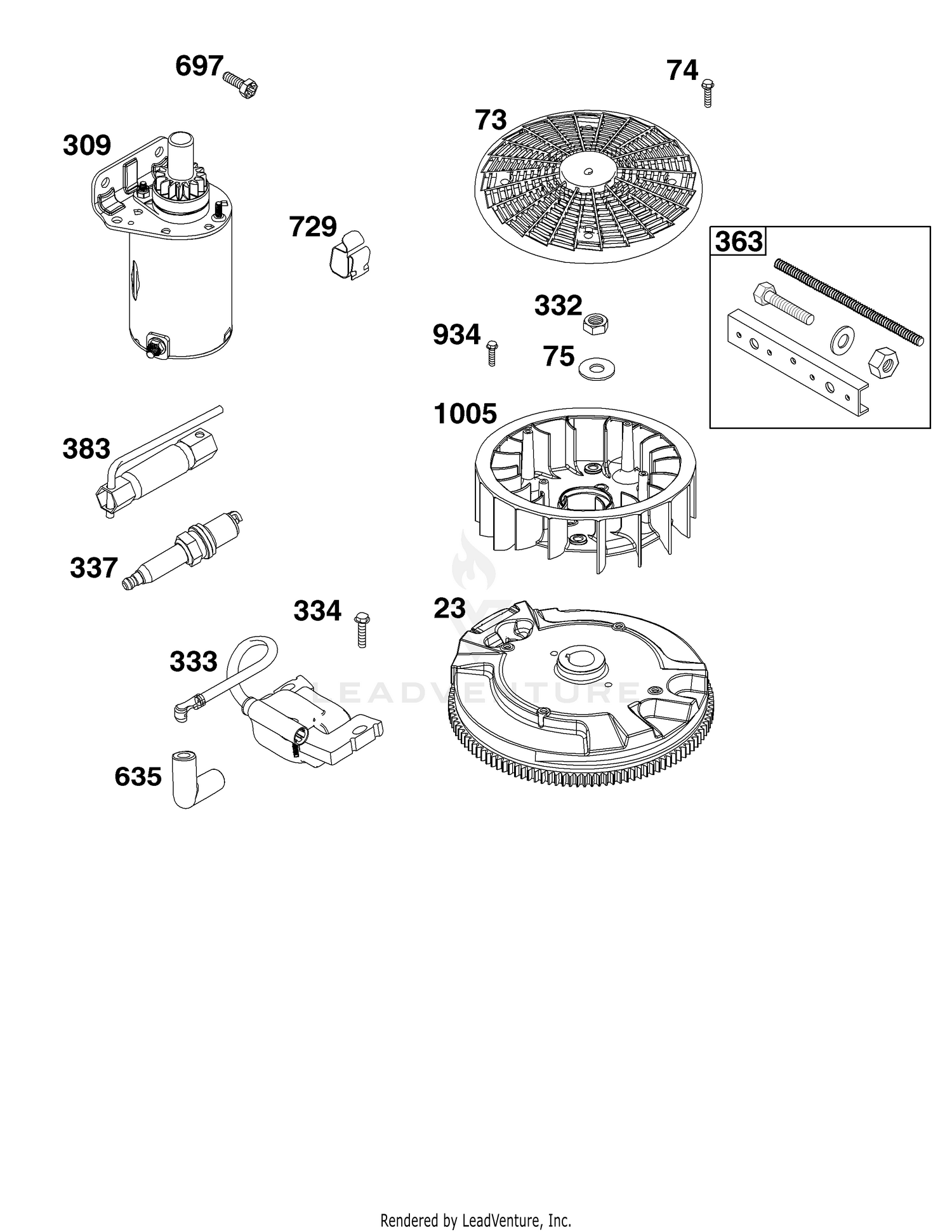 AI - FLYWHEEL, IGNITION, AND STARTER GROUP