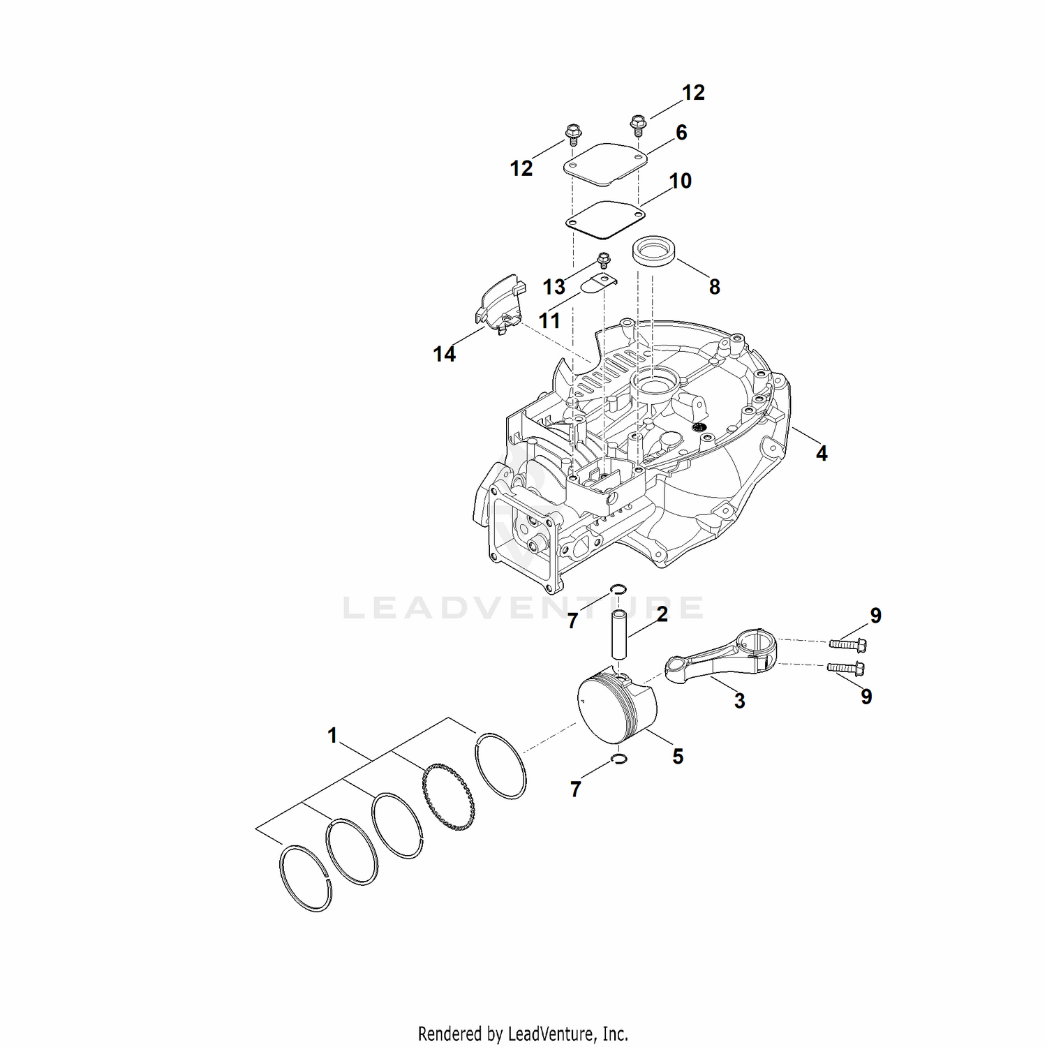AC - Crankcase, piston, connecting rod