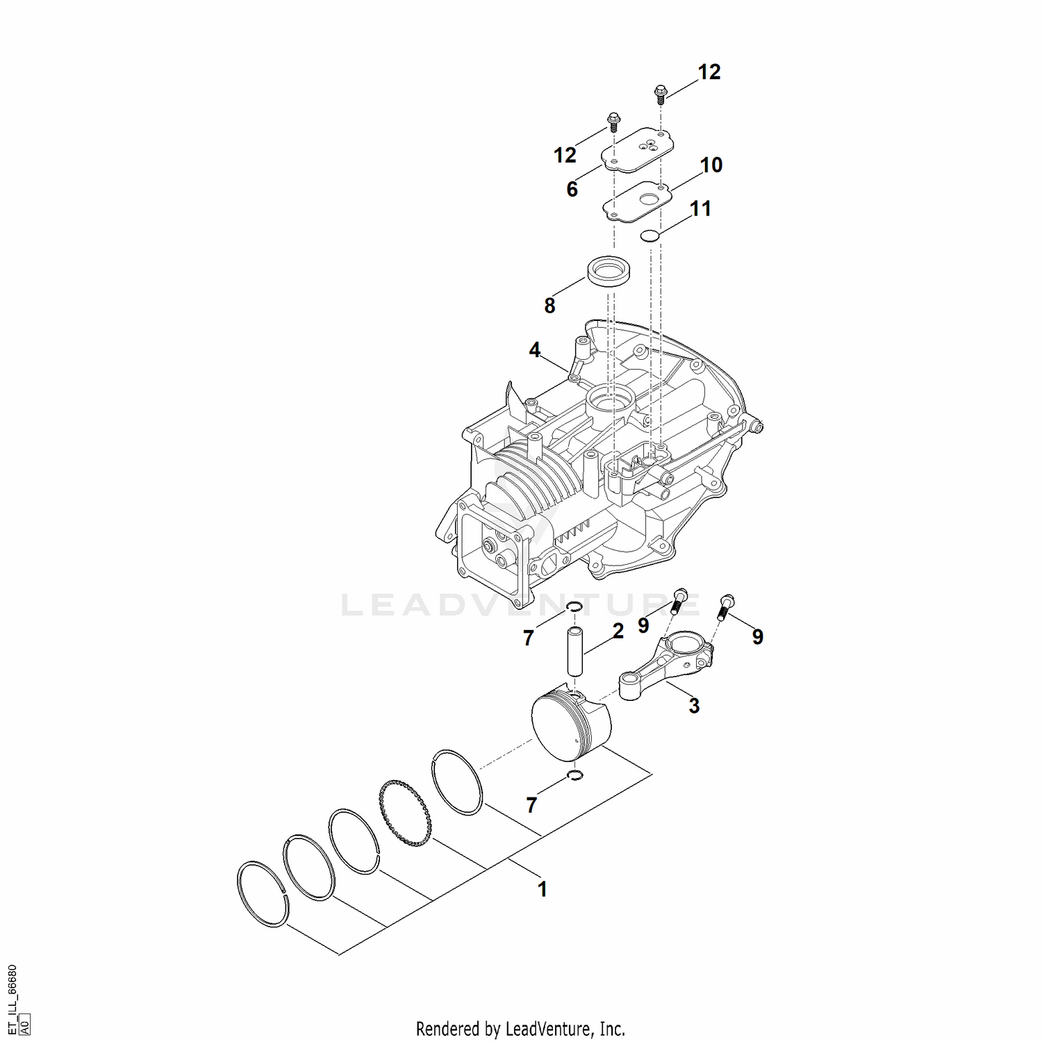 AC - Crankcase, piston, connecting rod
