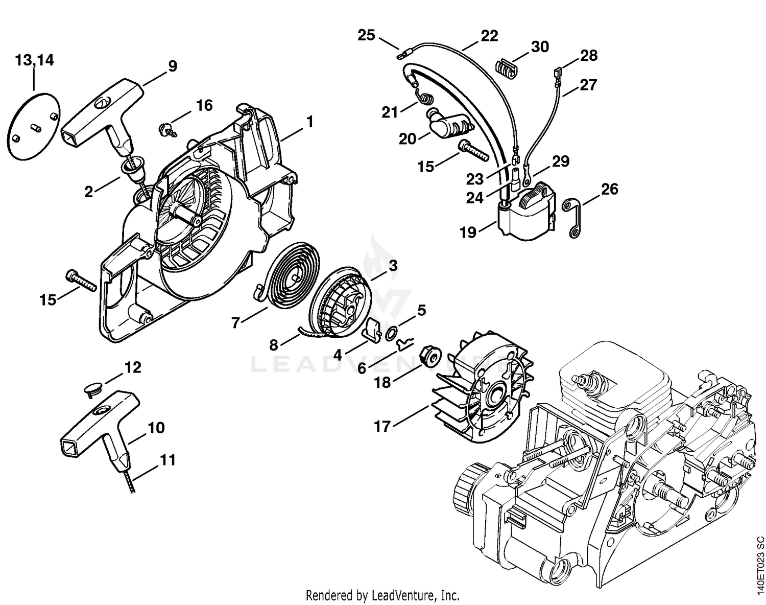 AD - Rewind starter, Ignition system