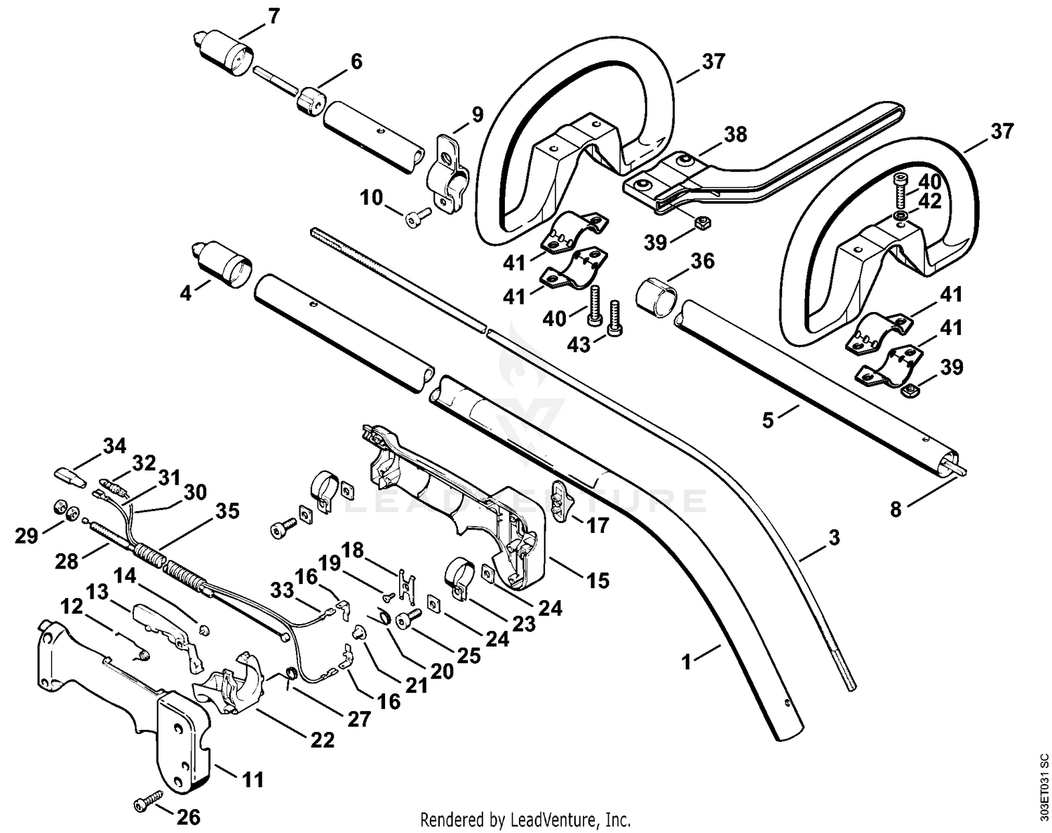 AH - Drive tube assembly, Loop handle