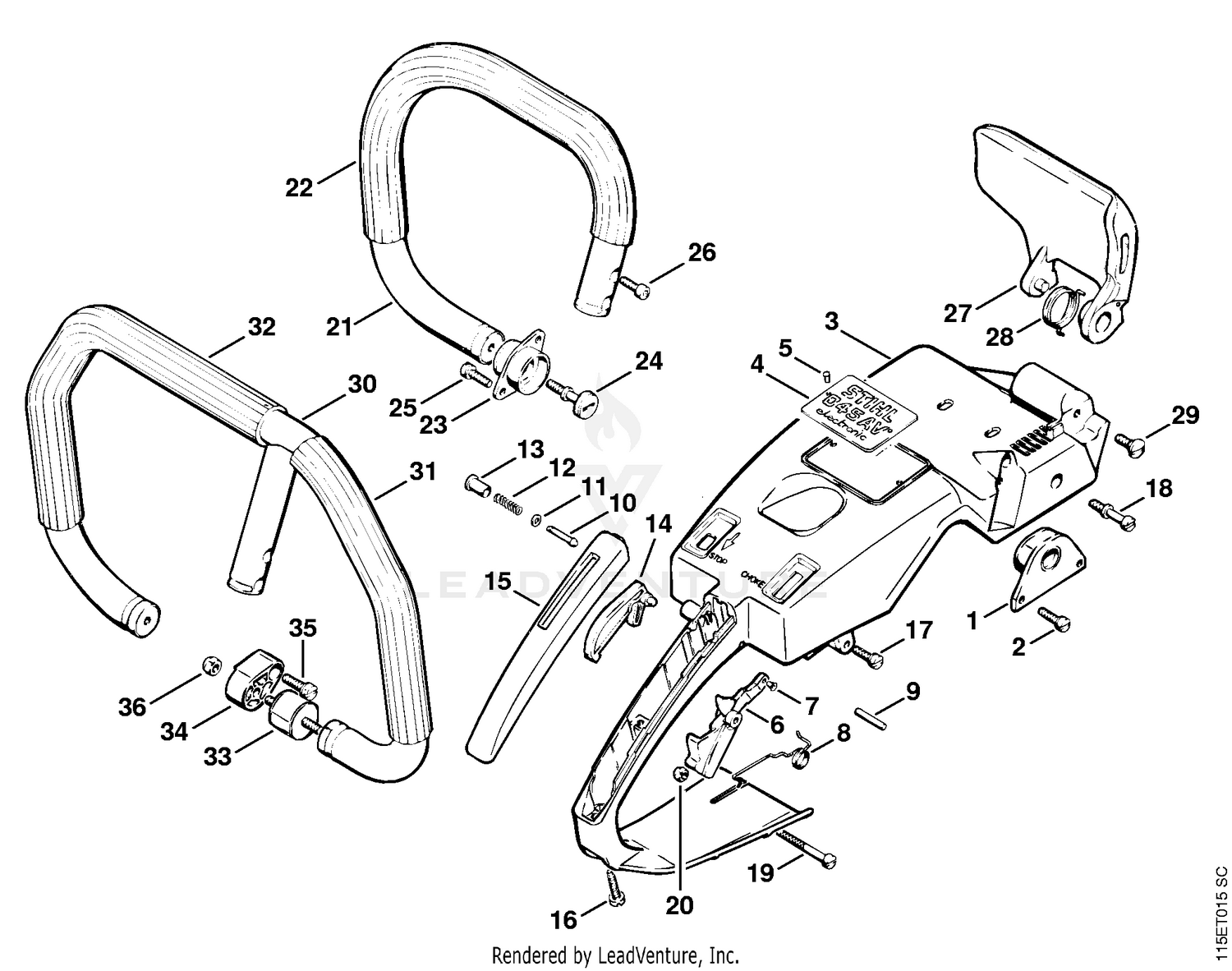 AJ - Handle frame, Handlebar