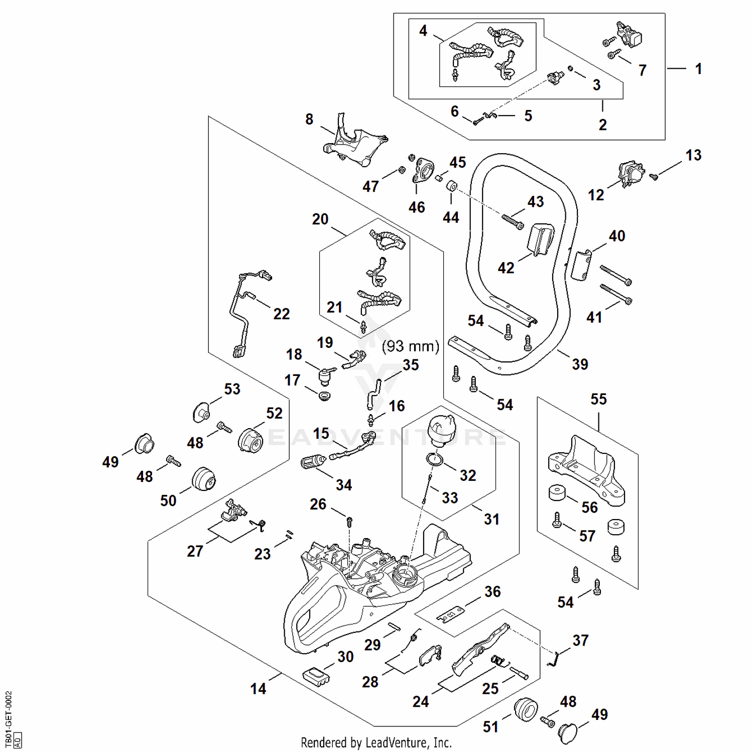 AC - Fuel injection system, Tank housing, Handlebar