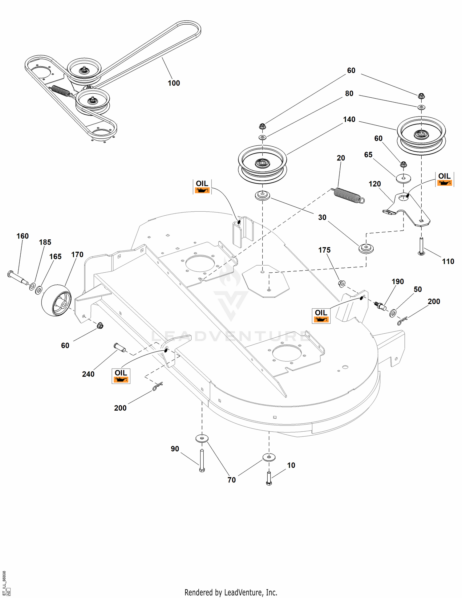 AA - 42" Mower Deck - Clutch & Support