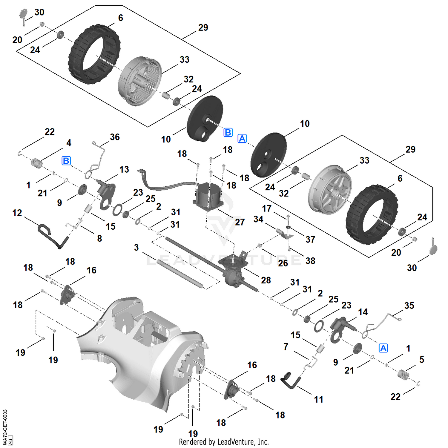 AE - Rear height adjustment, drive