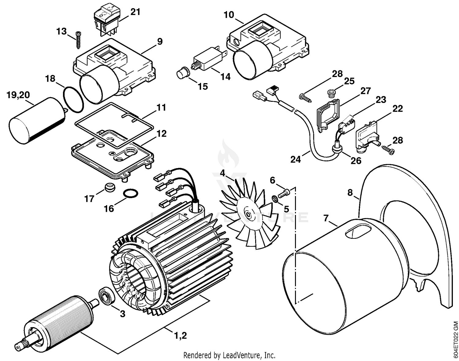 AA - Electric motor, Switch housing