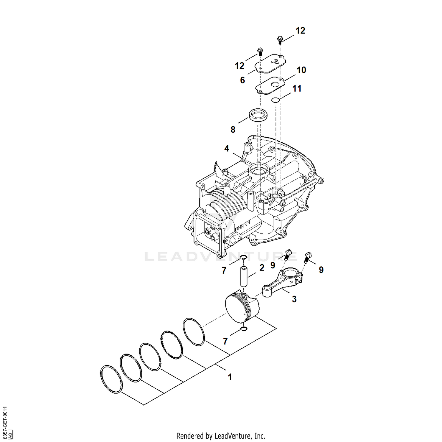 AC - Crankcase, piston, connecting rod
