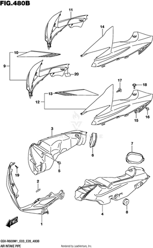 Air Intake Pipe (gsx-r600) Schematic