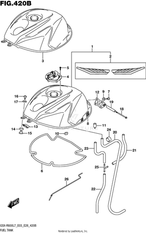 Fuel Tank (gsx-r600l7 E28) Schematic