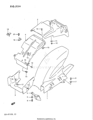 Rear Fender (model L) Schematic