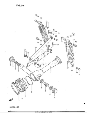 Rear Swinging Arm (model Z) Schematic