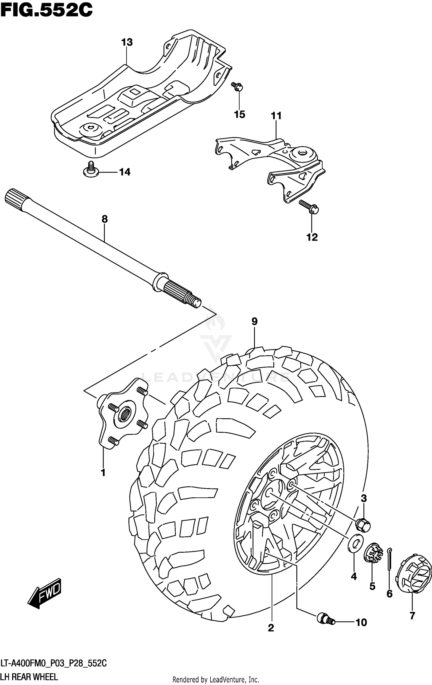 LH REAR WHEEL (LT-A400FZM0 P03)