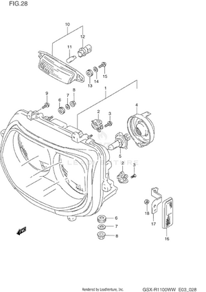 Headlamp (model P/r) Schematic