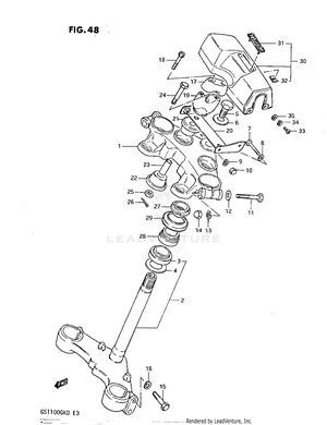 Steering Stem (gs1100gk2/gkd) Schematic