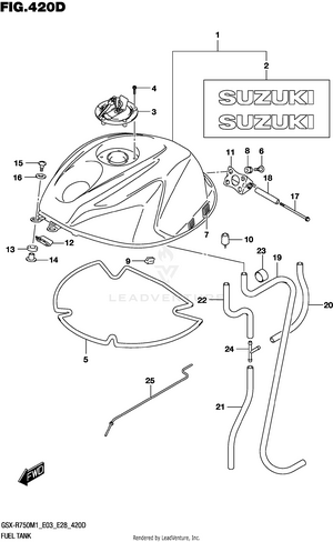 Fuel Tank (gsx-r750:(e03,e28)) Schematic