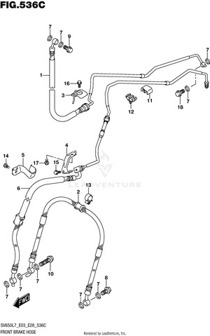 Front Brake Hose (sv650al7 E28) Schematic