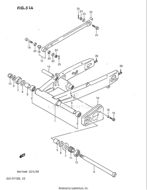 Rear Swinging Arm (model L) Schematic