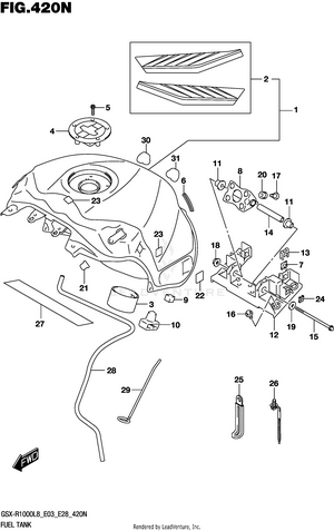 Fuel Tank (gsx-r1000rzl8 E33) Schematic