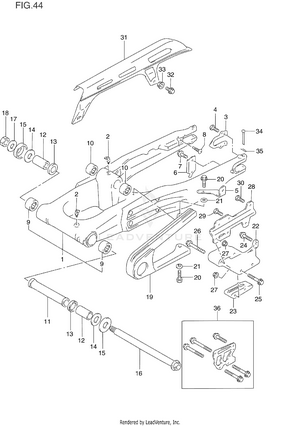 Rear Swinging Arm (model L/m/n) Schematic