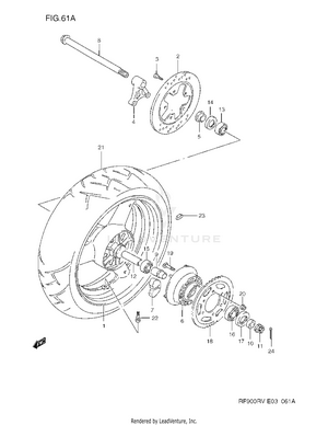 Rear Wheel (model T/v) Schematic