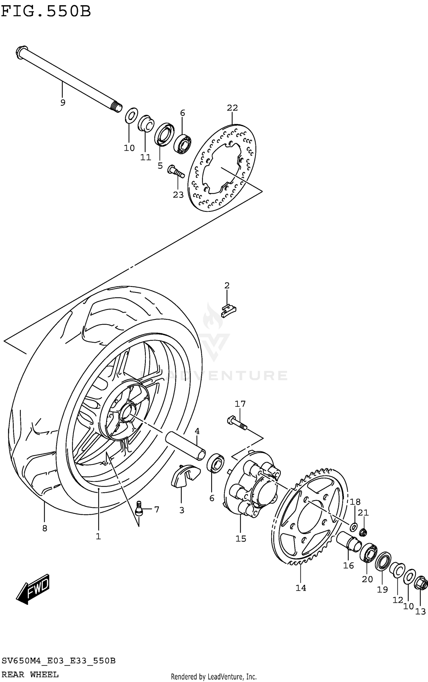 REAR WHEEL (SV650M4 E33)