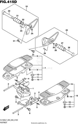 Footrest (vl1500btl7 E28) Schematic