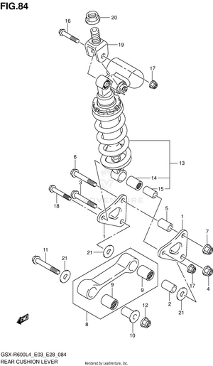 Rear Cushion Lever (gsx-r600l4 E03) Schematic