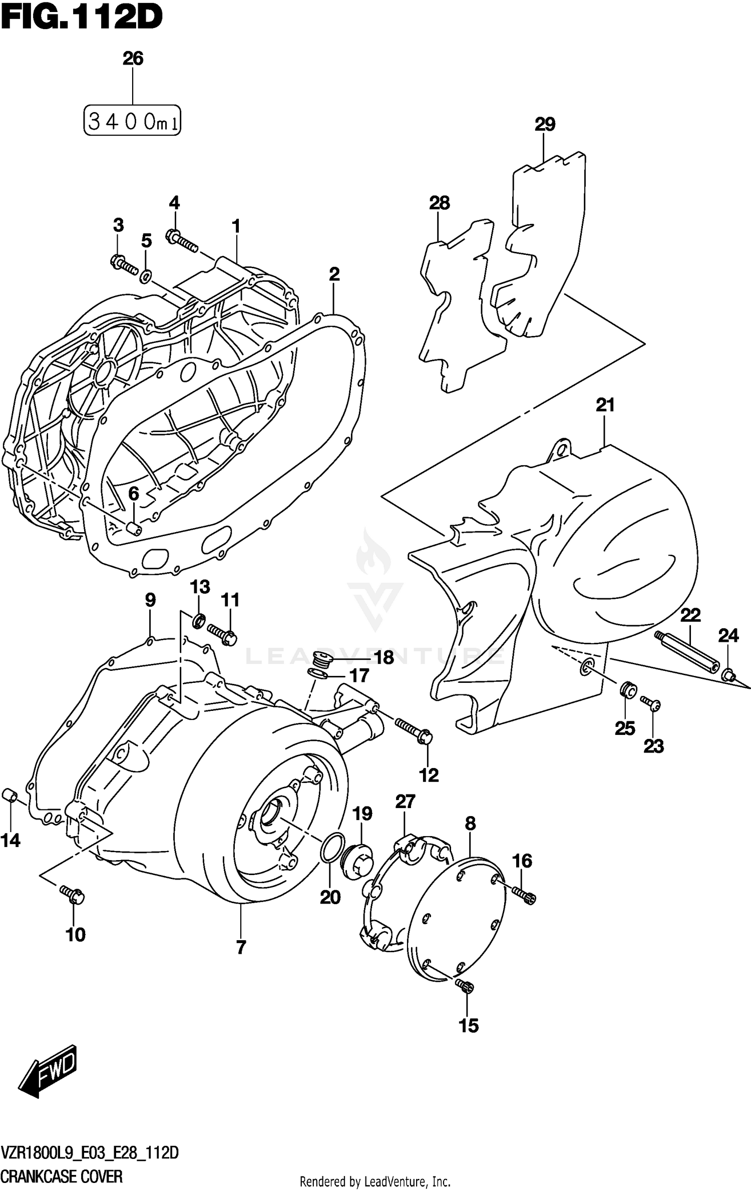 CRANKCASE COVER (VZR1800BZL9 E33)