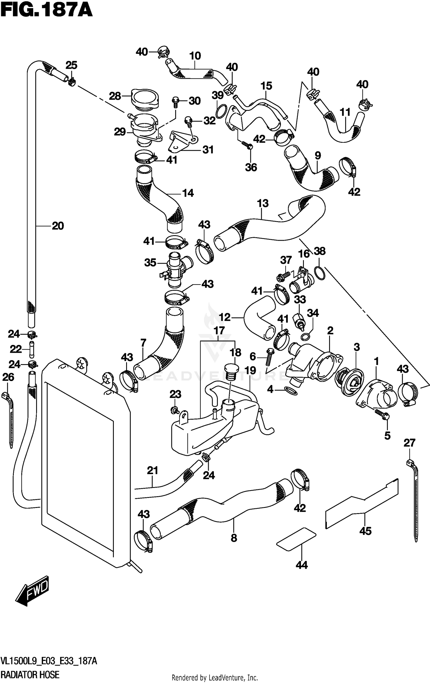 RADIATOR HOSE (VL1500BL9 E03)