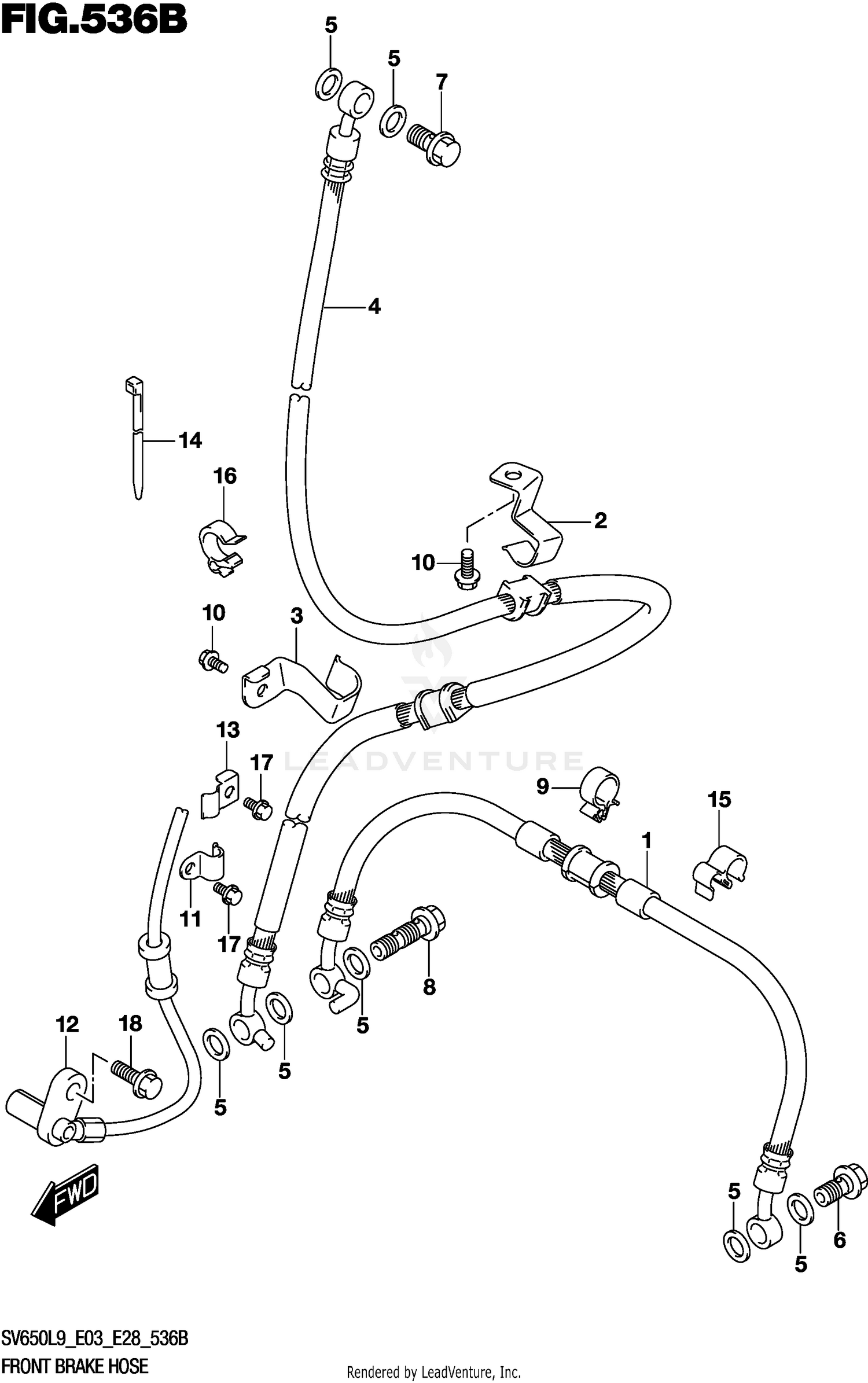 FRONT BRAKE HOSE (SV650L9 E33)