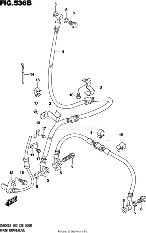 Front Brake Hose (sv650l9 E33) Schematic
