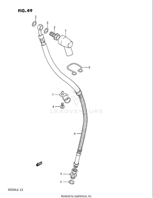 Front Brake Hose (model F) Schematic