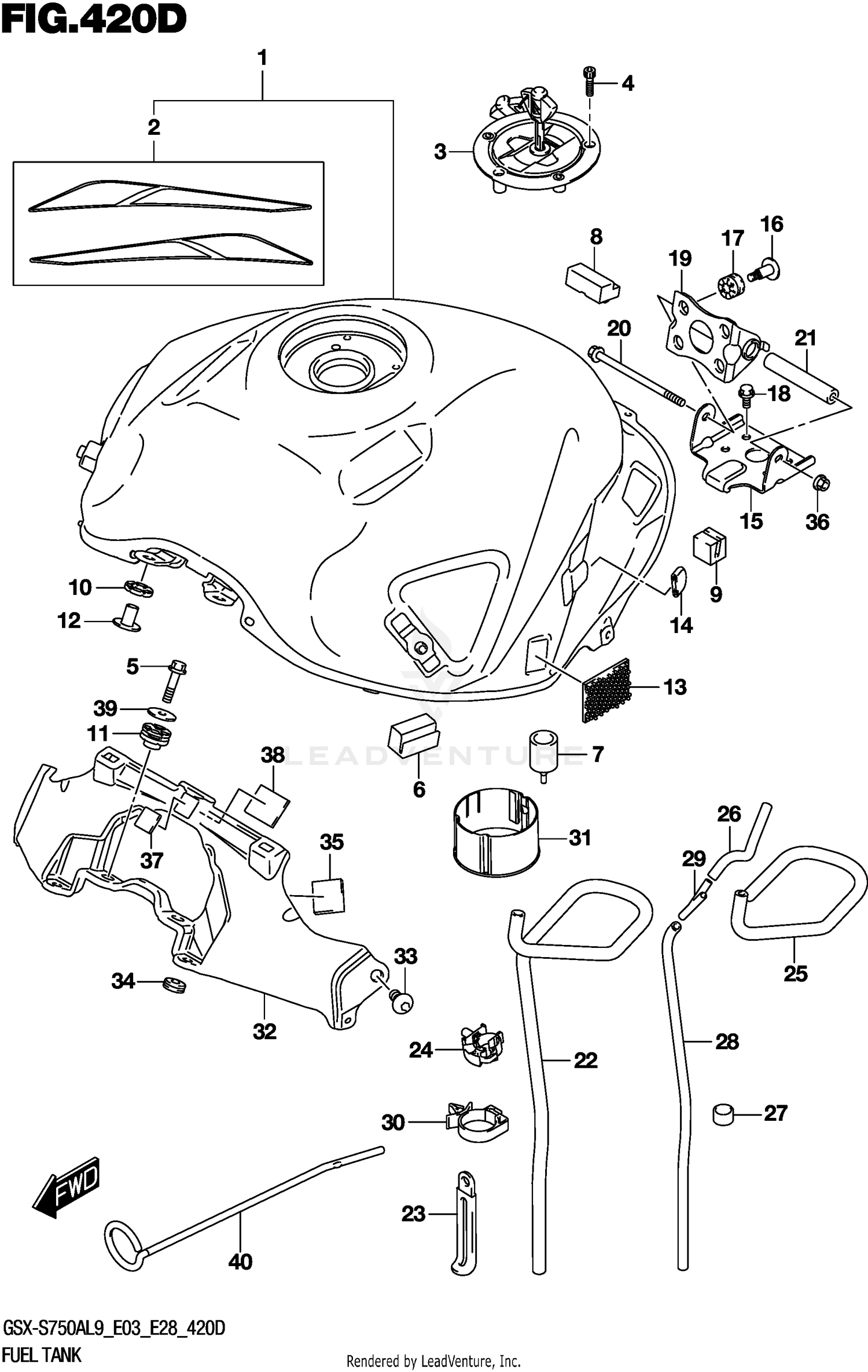FUEL TANK (GSX-S750YAL9 E28)